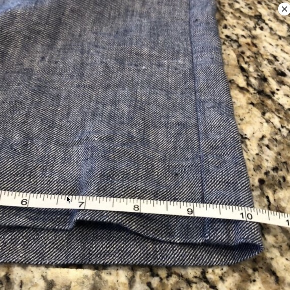 Land’s End chambray linen blend blue pull on elastic waist pants pockets SZ 6 - Picture 8 of 10